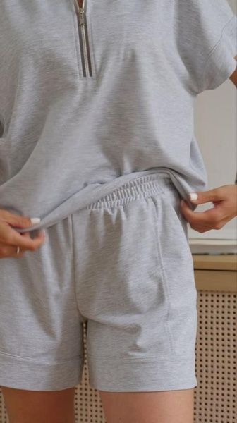 Костюм жіночий ZIP бавовняний на прозорій блискавці СІРИЙ МЕЛАНЖ 1504004714 фото