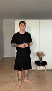 Домашній костюм літній | Піжама чоловіча ЧОРНА _1513704320 фото