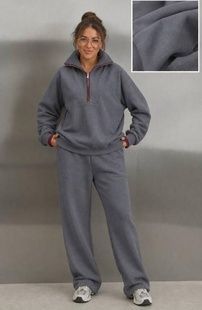 Костюм на блискавці жіночий утеплений ZIP СІРА ДИМКА + БУРГУНДІ 253506 фото