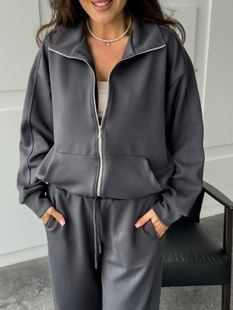 Костюм на блискавці жіночий ZIP віскоза ГРАФІТ __394202637 фото